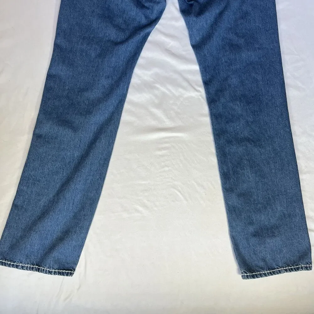 True Religion Billy Super T Jeans Mens Tag 34 (36x35) Bootcut USA White Stitch